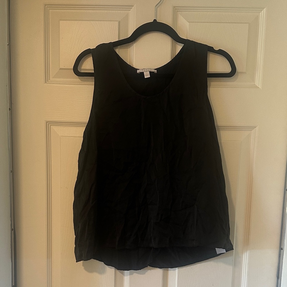 Lunya Black Tank Top Tulip Back